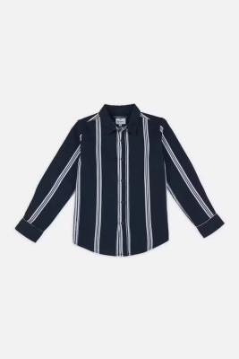 Black-white Stripes Cotton Regular Fit Boys Shirt