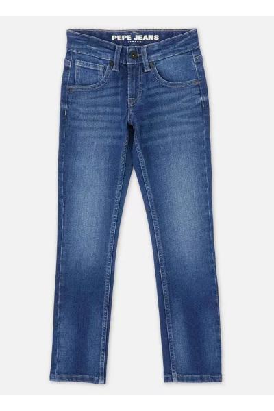Solid Blended Blue Slim Fit Boys Jeans